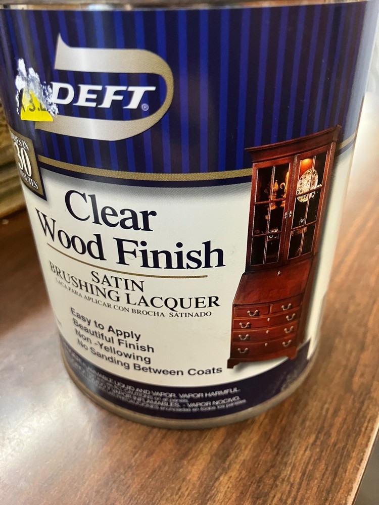Deft Interior Clear Wood Finish Satin Brushing Lacquer, Quart