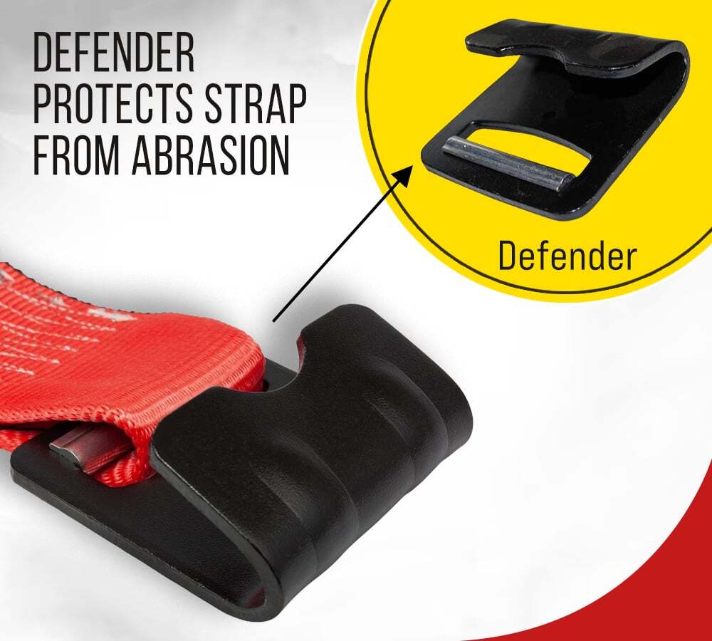 (10 Pack) 4"x30' Winch Straps Red w/flat hook, WLL 5400 Flatbed Tie Down Strap