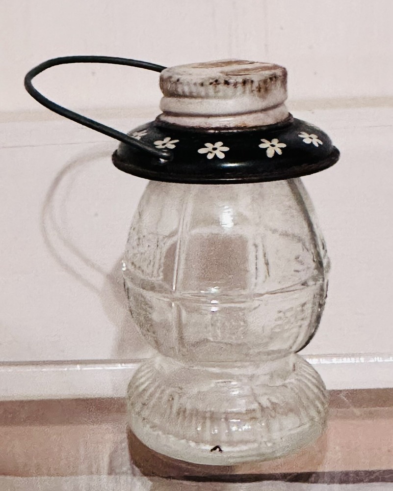 1940's Candy Sprinkles Jar /Container/Lantern With Wire Bail