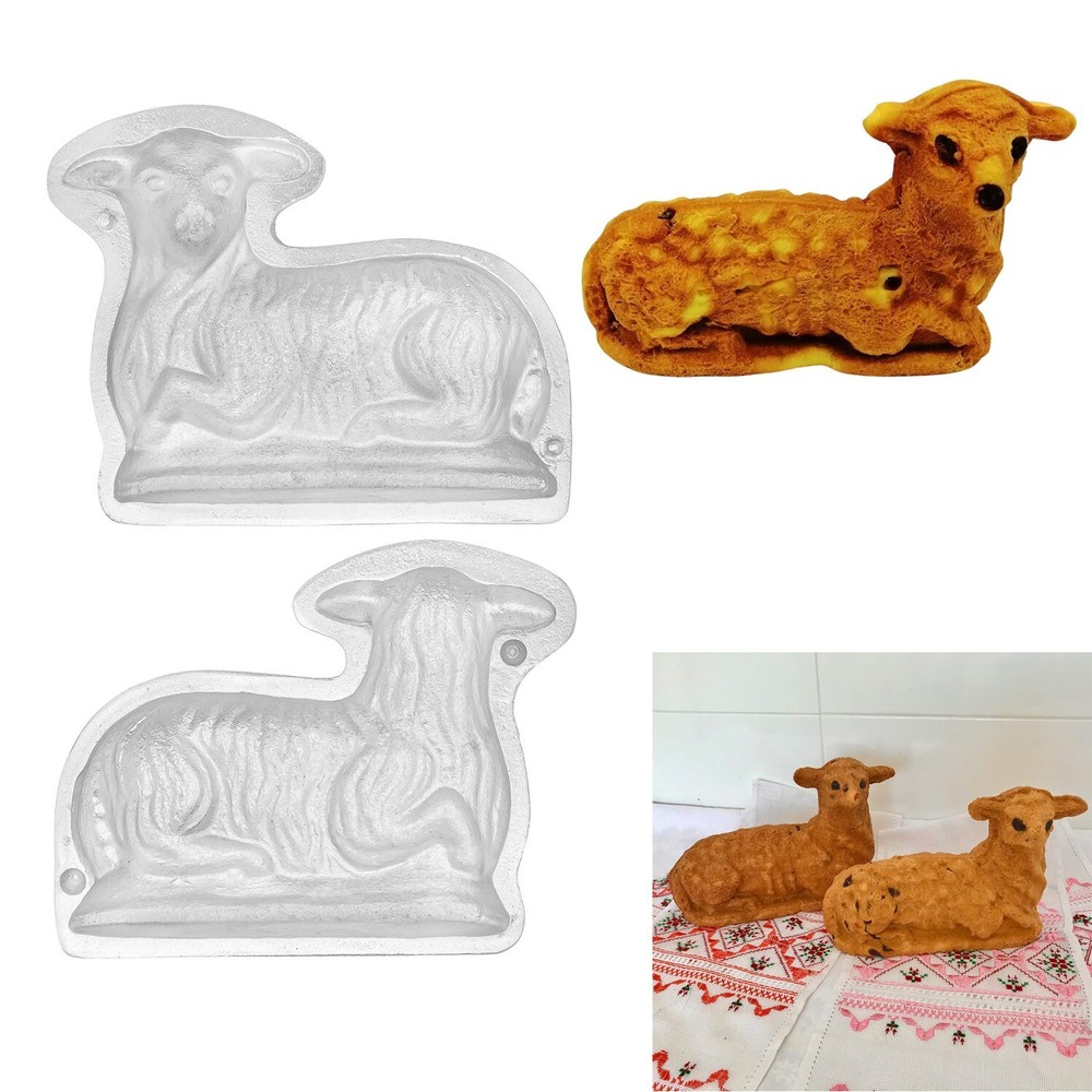 ALUMINUM EASTER MOLD "LAMB" FOR BAKING A FESTIVE ONE-PIECE LAMB CUPCAKE