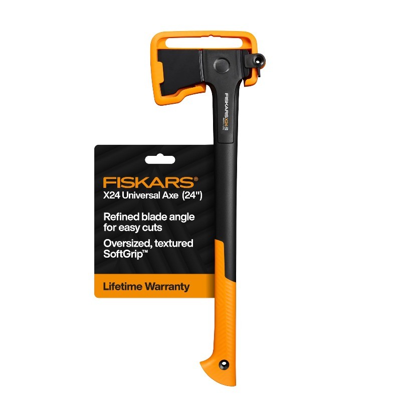 Fiskars X24 24" Universal Axe with Low-Friction Coating & Shock-Absorbing Handle
