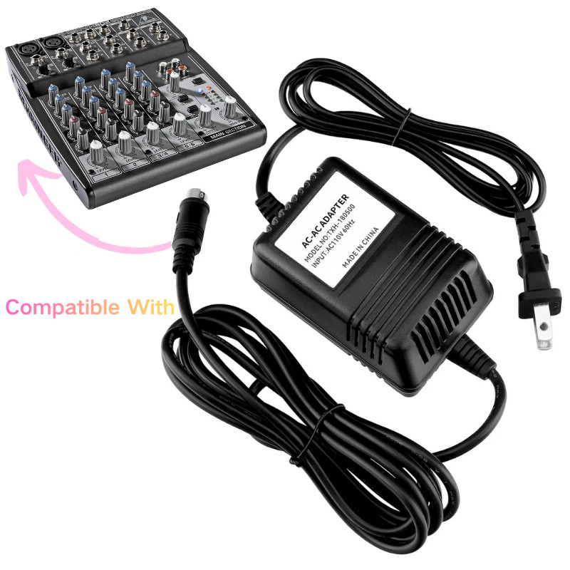 Adapter for Behringer XENYX (502, 1002, 802), 18V Power Supply Mini 3 Pin Din