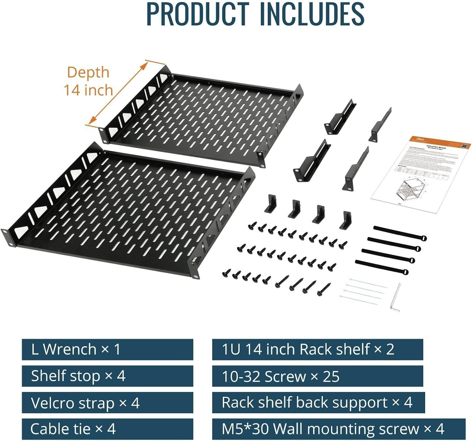 Tecmojo 12U Open Frame Network Rack for IT & AV Gear, AV Rack #2541P Y4X2
