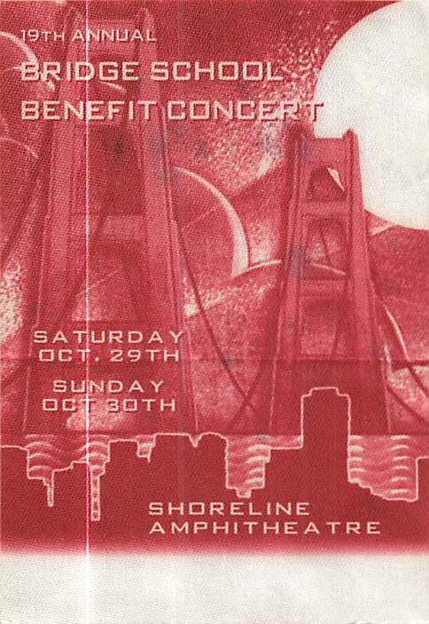 19th Annual Bridge School Benefit Backstage Pass Mountain View 2005 Cloth Var...