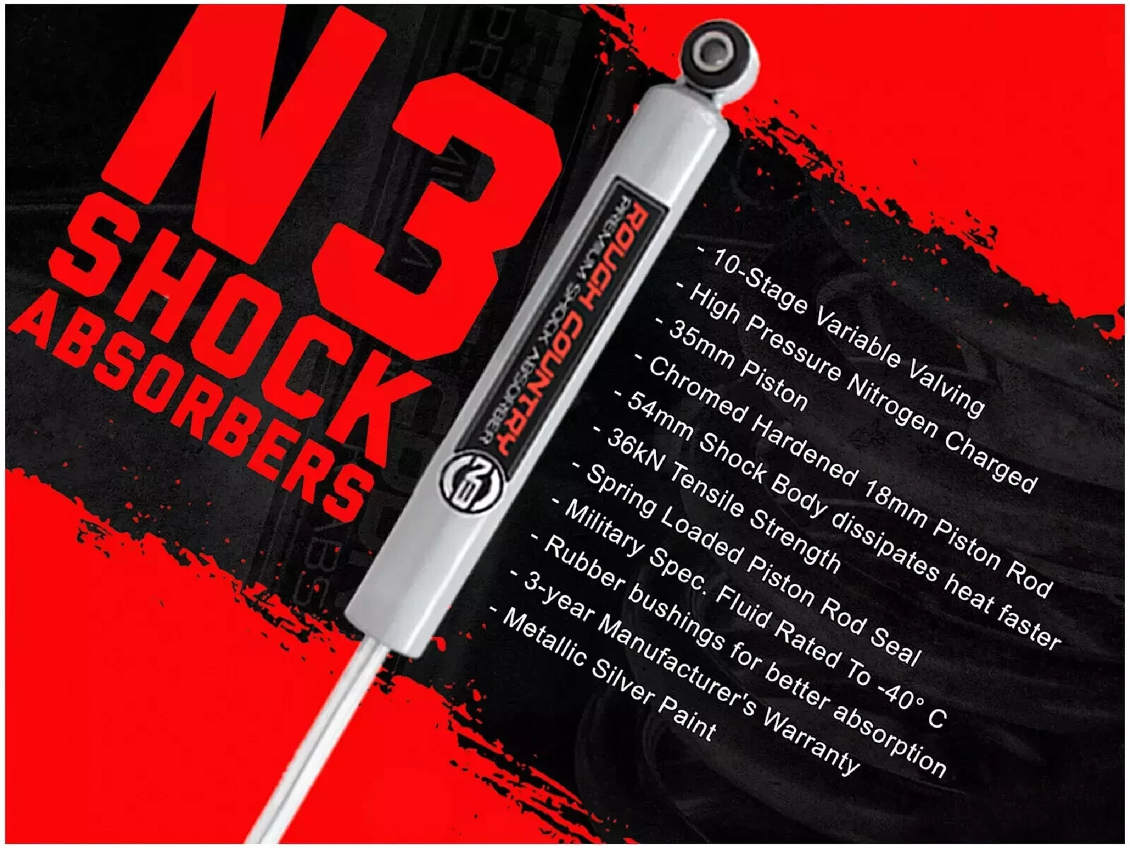 Rough Country 3.5" Lift Kit with N3 Struts & N3 Shocks for 05-23 Toyota Tacoma