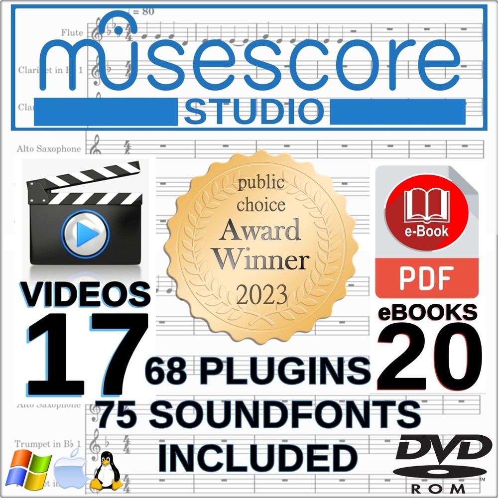 MuseScore | Music Notation | 17 Tutorial Videos | 20 eBooks | DVD