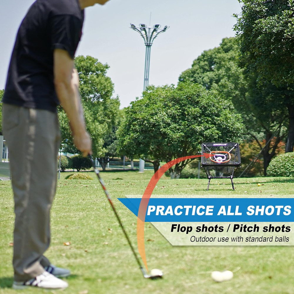 Foldable Golf Chipping Net with Mat & Balls - Heavy-Duty Backyard Practice