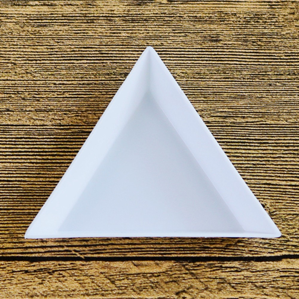 20 White Plastic Triangular Beads Sorting Trays 75mm Storage Container For Craft