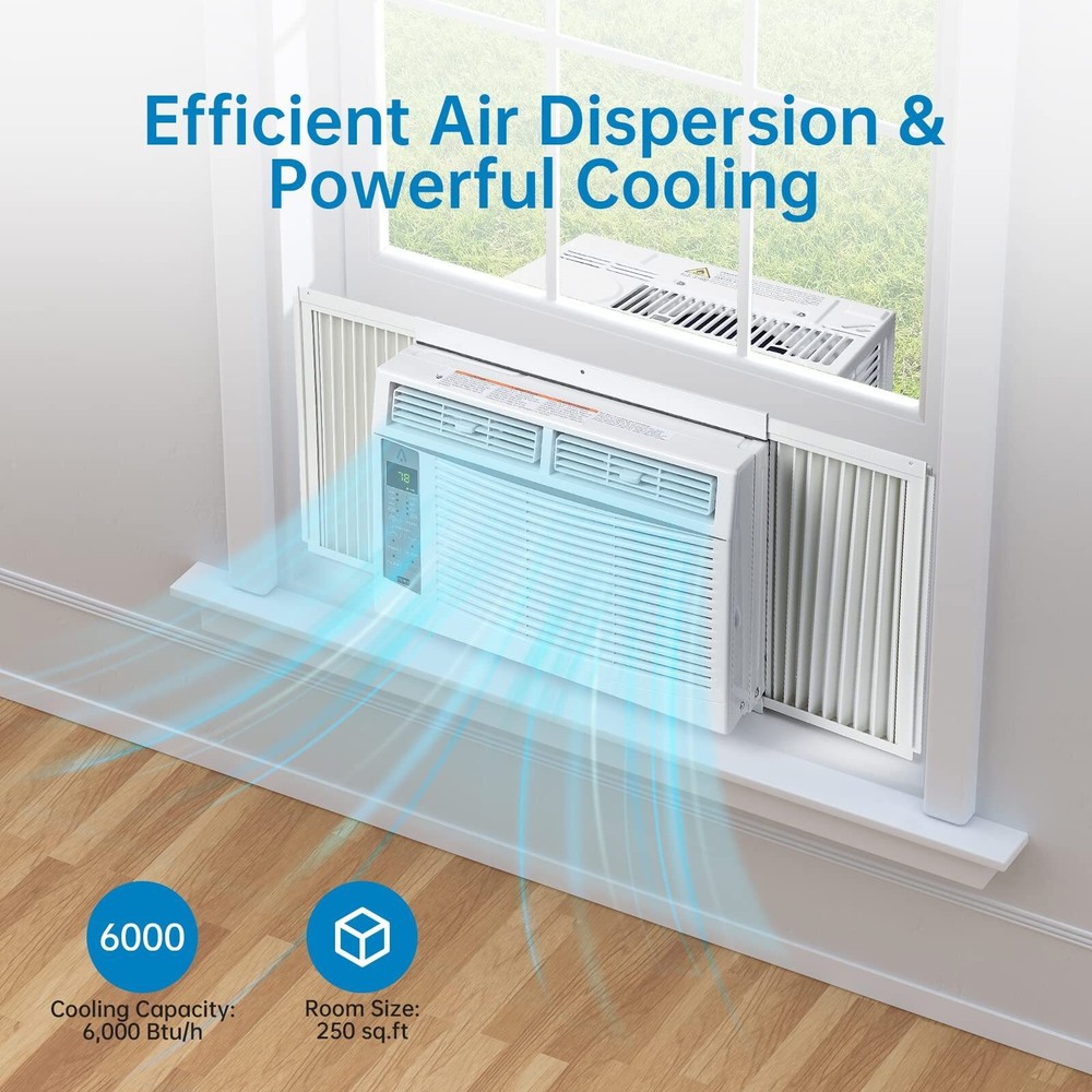 Efficient Cooling Comfort Smart 6000 BTU Window Air Conditioner WiFi Enabled