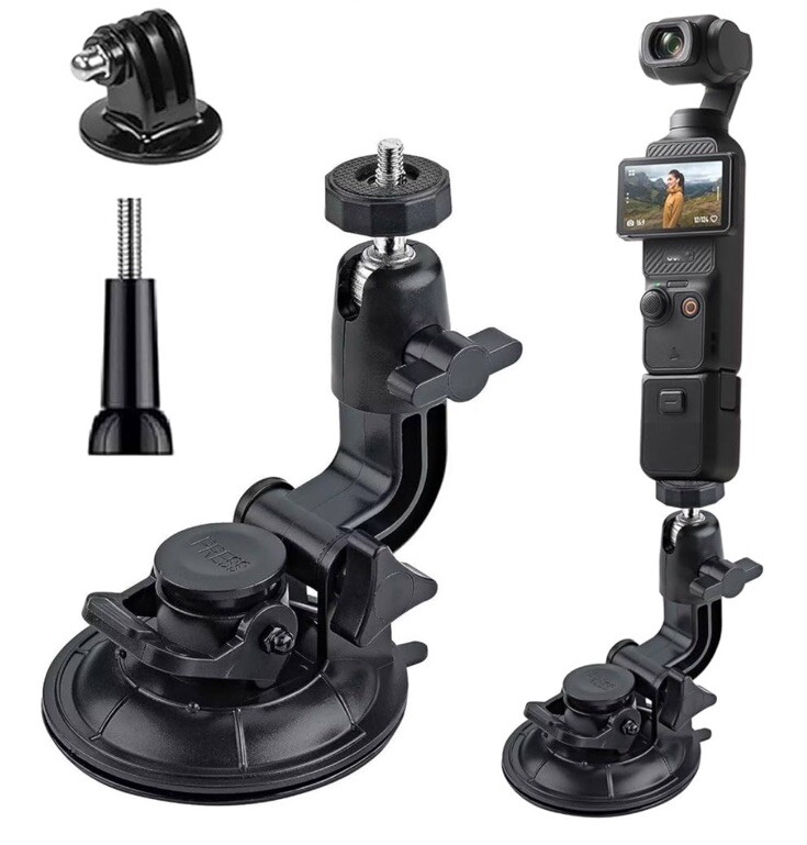 Suction Cup Mounted Adjustable Car Camera Mount Adapter for DJI Osmo Pocket 3