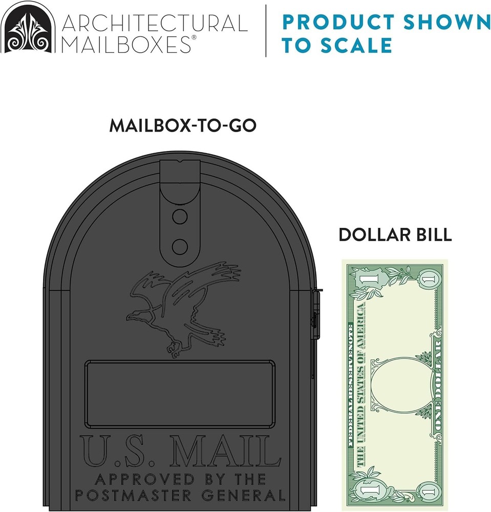 Mailbox to Go Galvanized Steel Mailbox & Post Kit MC11KITBAM Black Medium