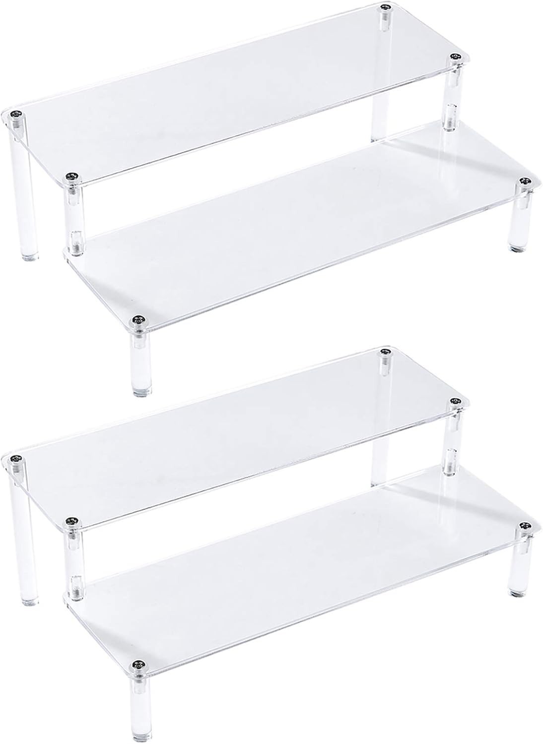 2 Pack 2-Tier Clear Acrylic Display Stand Display Shelf for Dessert Jewels Figur