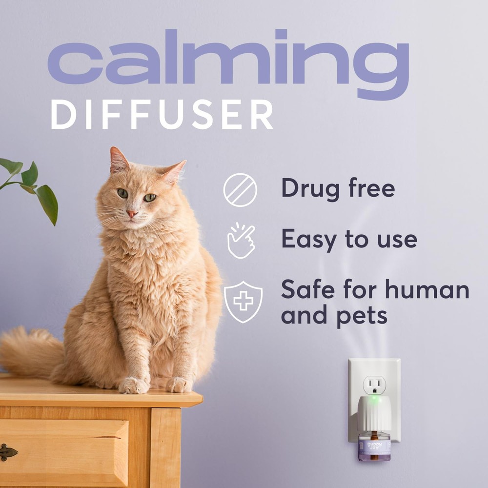 BUDDYJOY Cat Calming Diffuser Refills – Long-Lasting 30-Day Formula with Pher...
