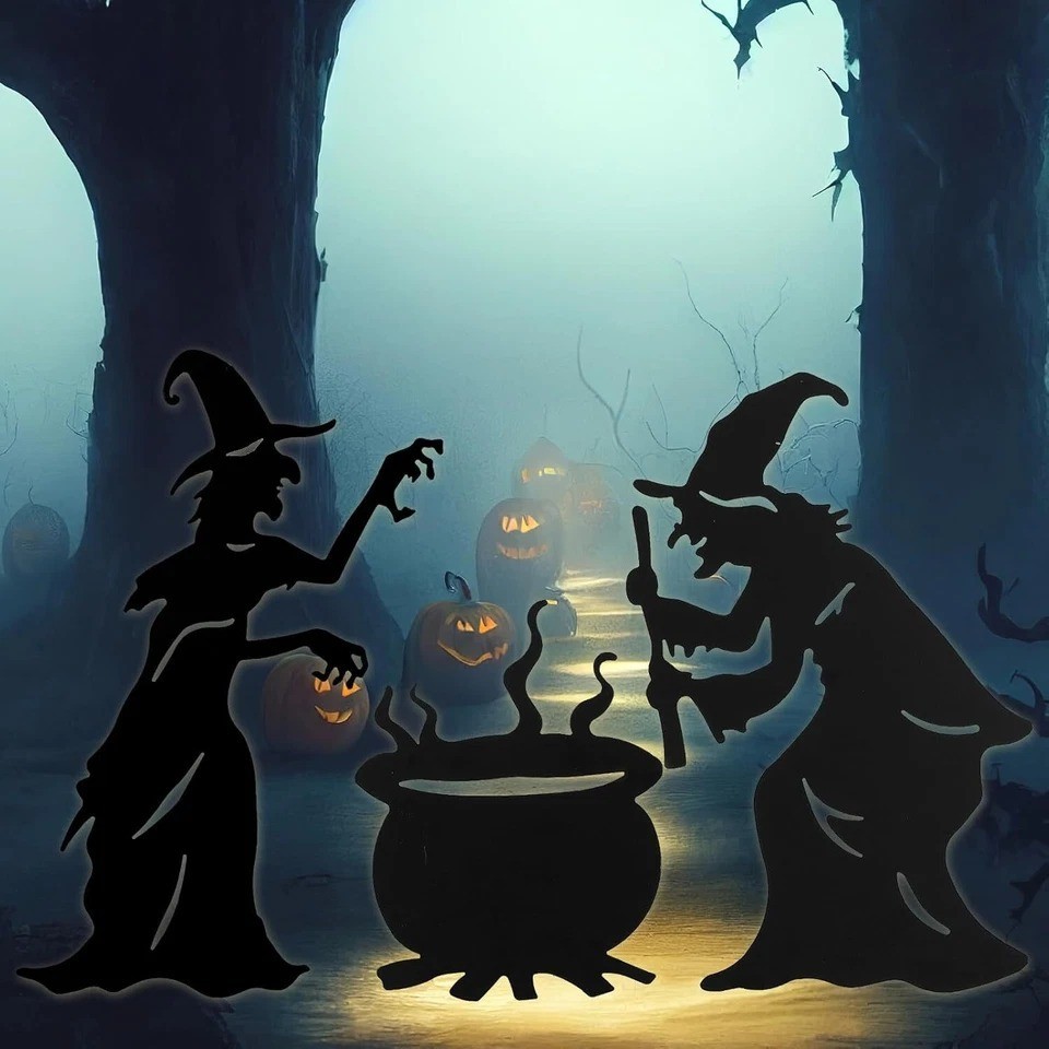 Halloween Witch Yard Decorations Silhouette Black