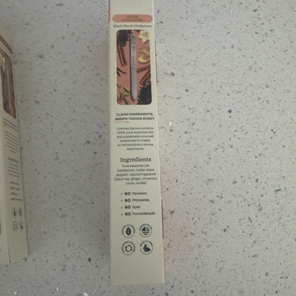 2 Lifelines Pen Diffusers With Essential Oil Blend Cinnamon Roll + Chai Latte