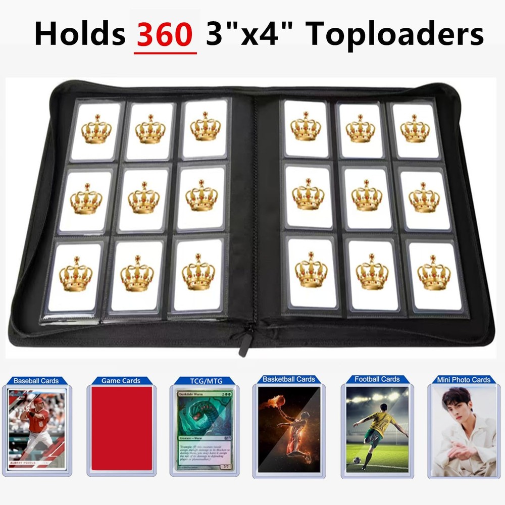 ANIXITECH Toploader Binder,9-Pocket Double Sided Top Loader Binder ,Holds 288...