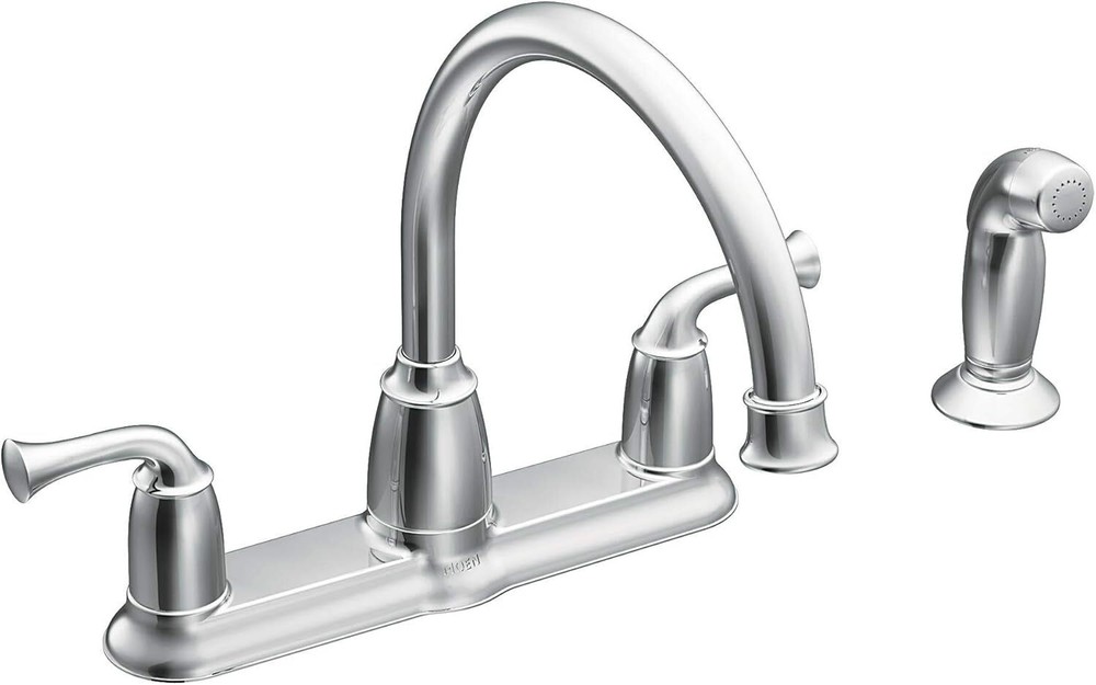 Moen Banbury CA87553 2 Handle Side Sprayer Kitchen Faucet