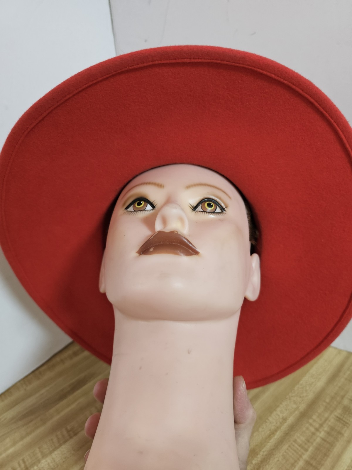 Vtg Chapeau Creations Ruth Kropveld Red Wool Hat NWT Beaded Red Hat Society Lady