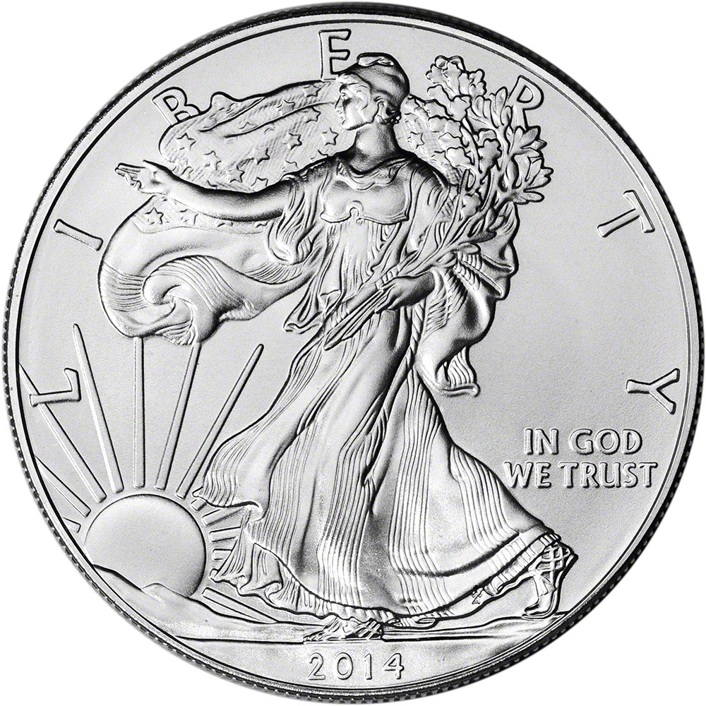 2014 American Silver Eagle Coin 1 oz $1 - BU