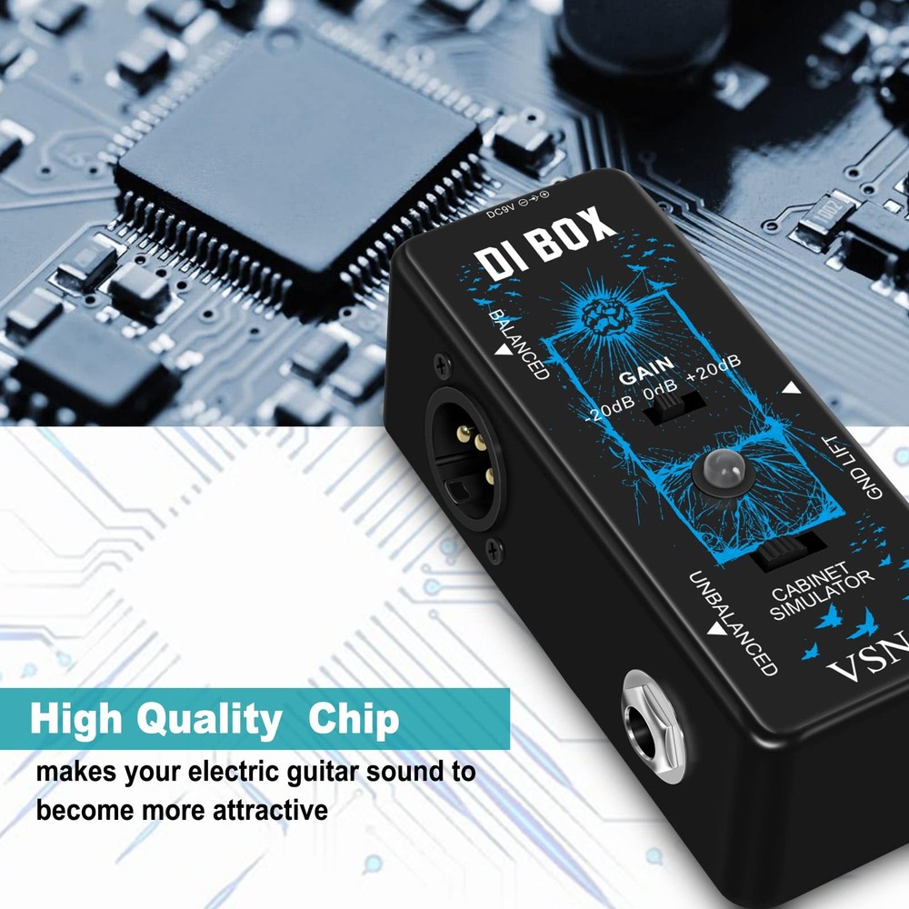 High Performance Passive DI Box Unit Hum Eliminator 1/4 instrument Direct Box