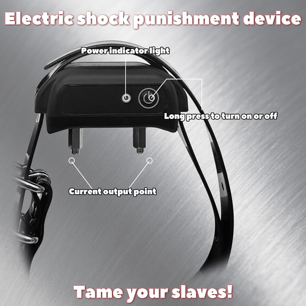 Electric Shock Chastity Neck Collar with Adjustable Current Strengths Multiple M
