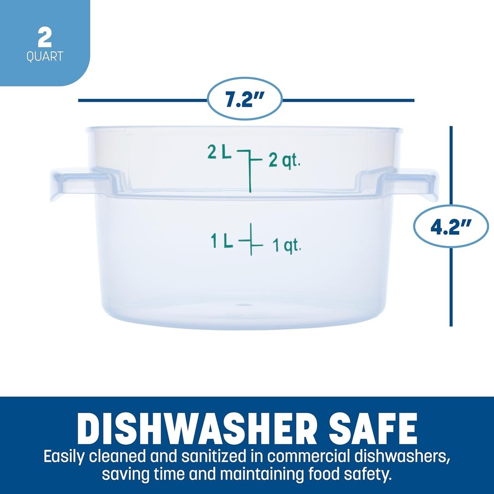 FoodService Products Storplus Round Food Storage Container with Stackable Design