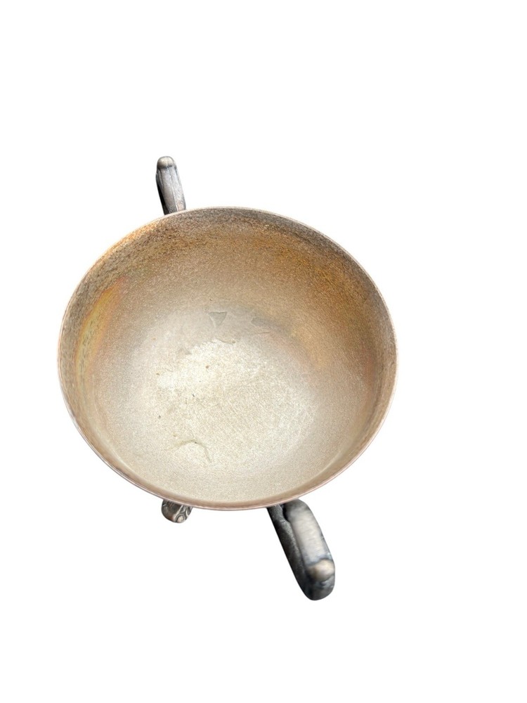 Vintage Silverplate Serving Sugar Bowl Container Footed Ornate Unmarked