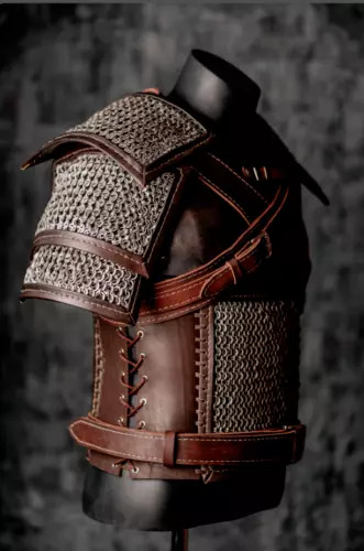 The Witcher Geralt of Rivia Cosplay Costume Leather Armor Chainmail Pauldron