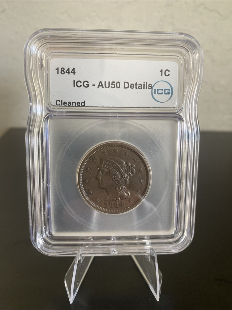 1844 1c AU50 Details