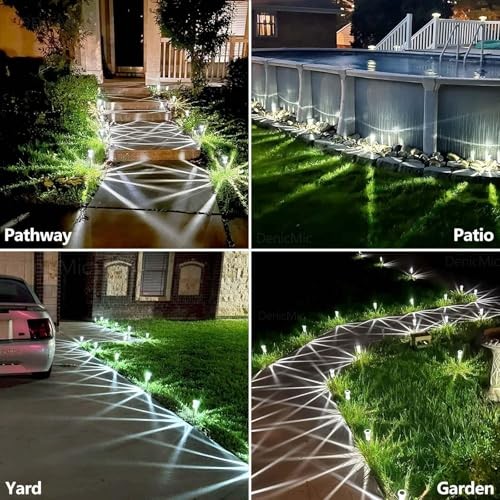 Solar Lights Outdoor 10 Pack Waterproof 6000K Cold White LED Cold 10Pack