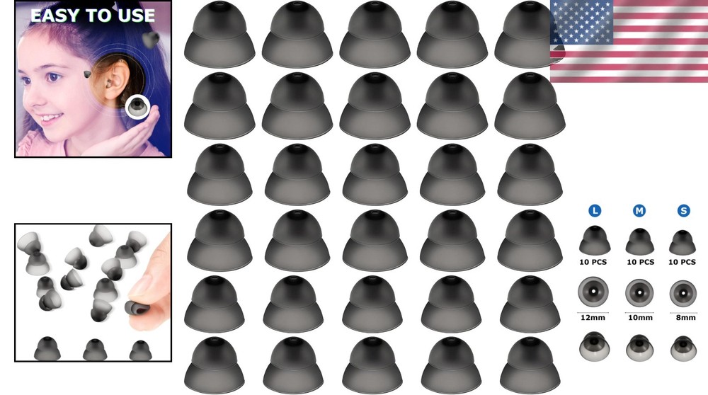 30-Pack Silicone Hearing Aid Domes – Comfortable, Durable, and Versatile for ...