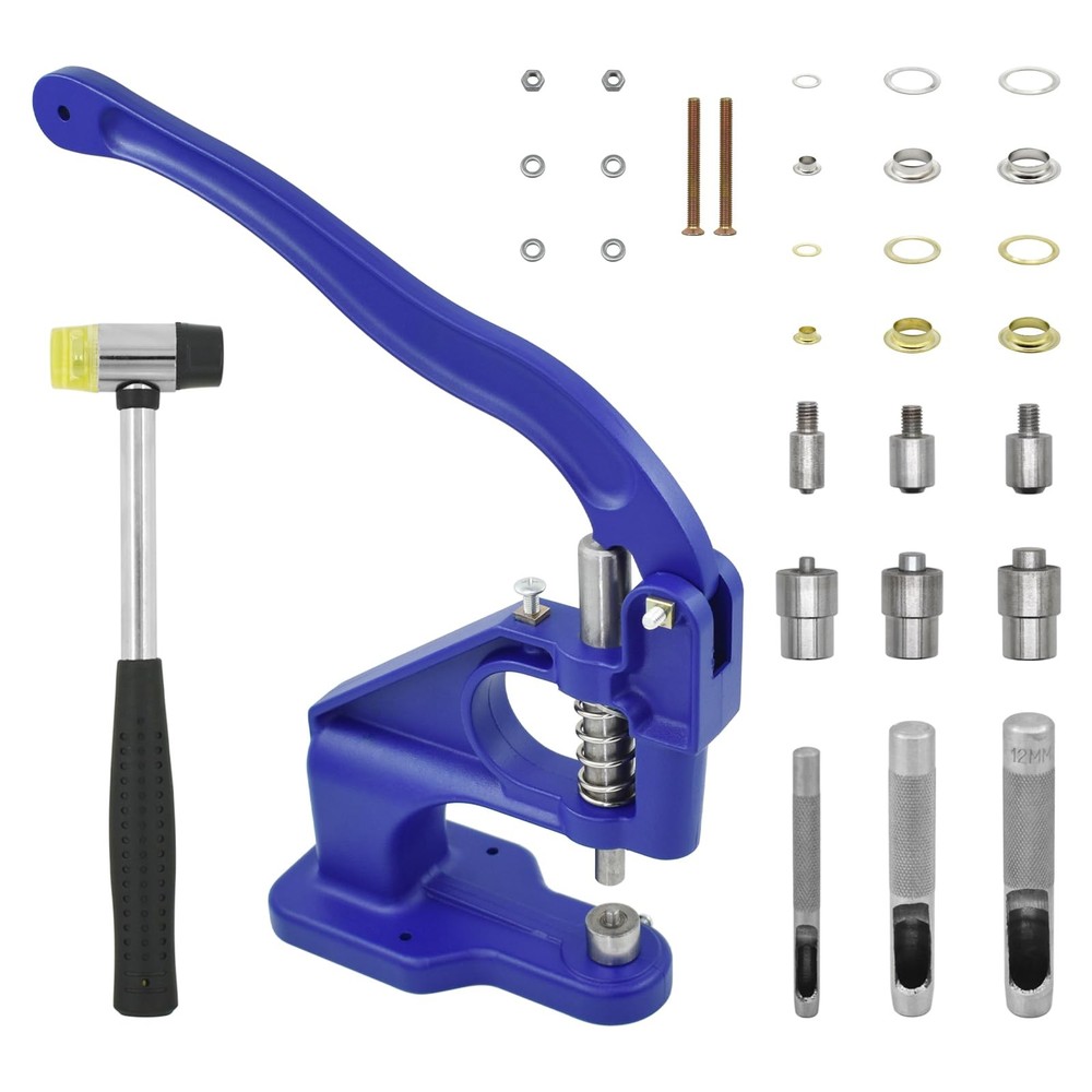 Grommet Tool Kit, Hand Press Machine Kit Heavy Duty...