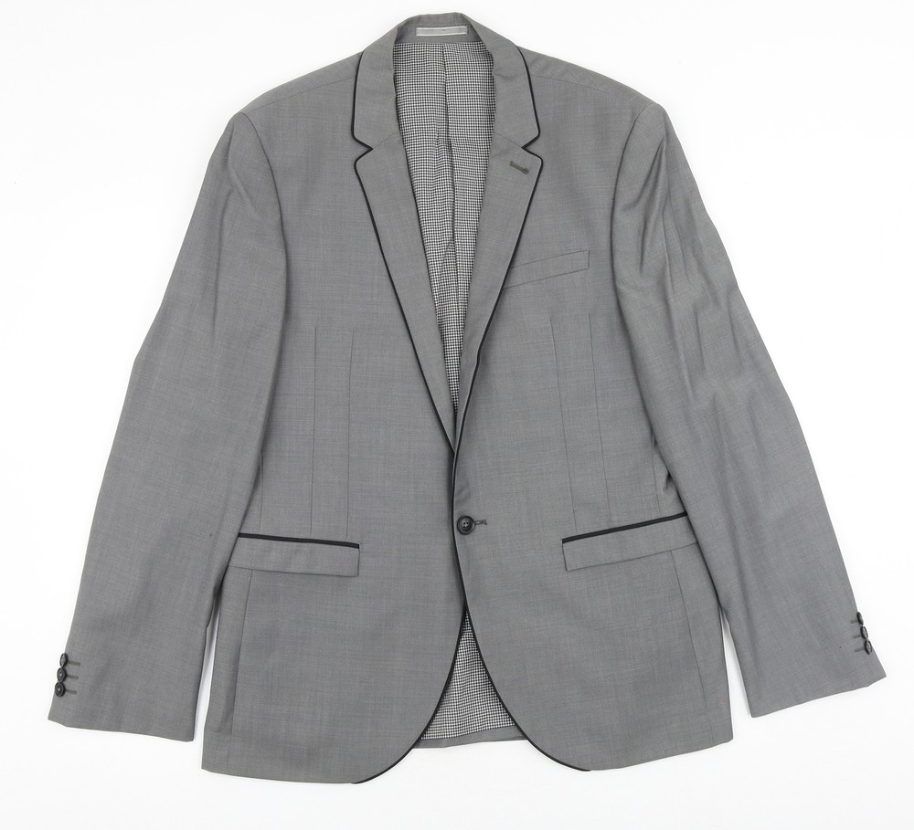 NEXT Mens Grey Wool Blend Blazer Size 40 Reg
