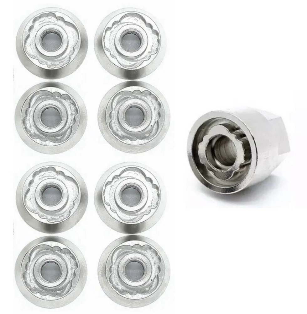 8 x M8 OEX High Security Anti-Theft Security Nuts Tamperproof Locking Nut Set