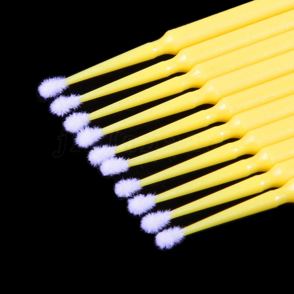100 Microbrush Micro Brush Applicator Tips Regular Yellow 2.0 mm