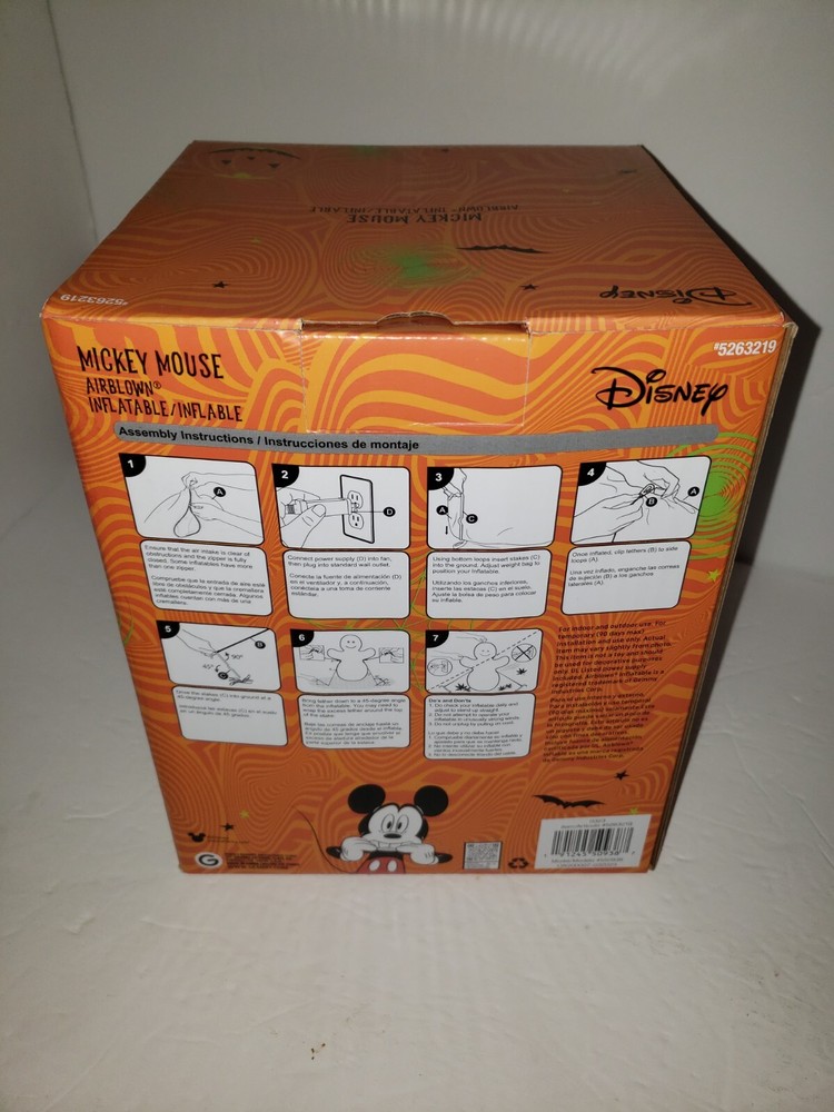 Disney Mickey Mouse Candy Corn Halloween Inflatable 6’ Light Up
