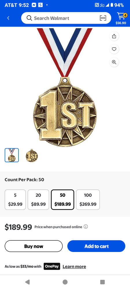 crown co. achievement charm
