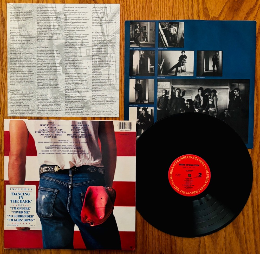 BRUCE SPRINGSTEEN Signed BORN IN THE U.S.A. Album~Near Mint! THE E STREET BAND