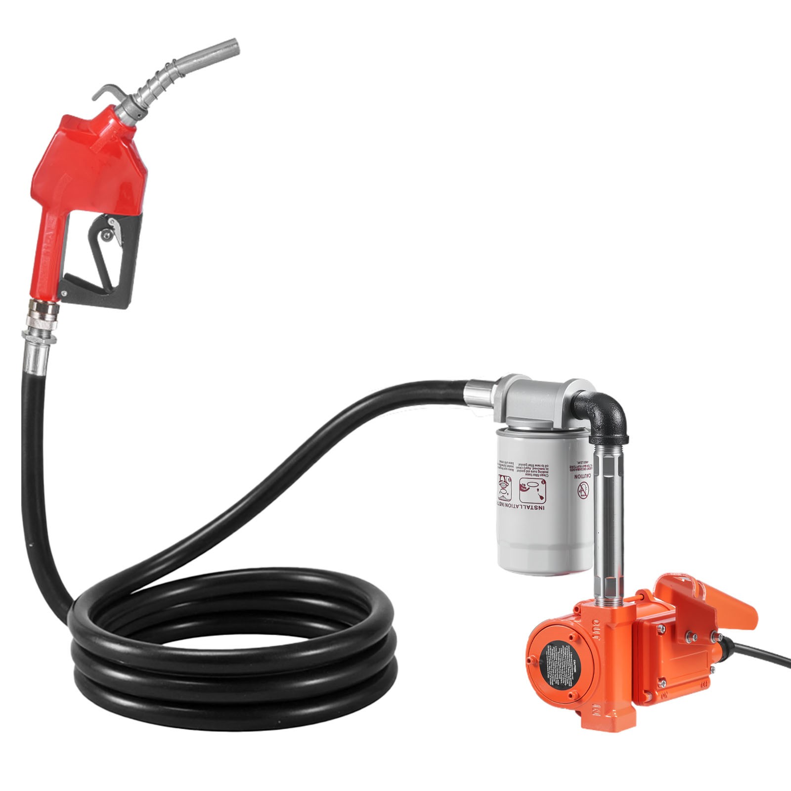 Uimoso 12V DC Fuel Transfer Pump, 10 GPM for Diesel, Gasoline, with Auto Nozzle