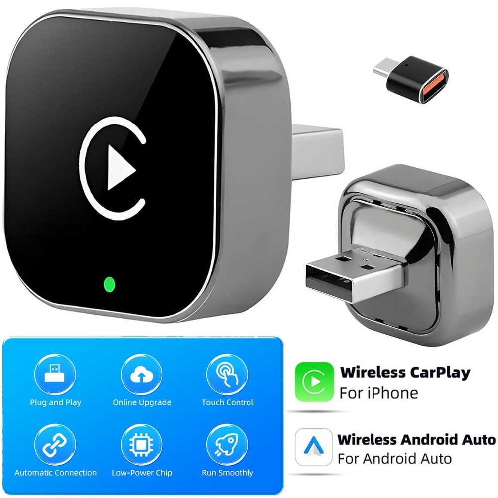 USB Wireless Carplay Adapter For iPhone Android Wireless Dongle Plug ＆ Play 2025