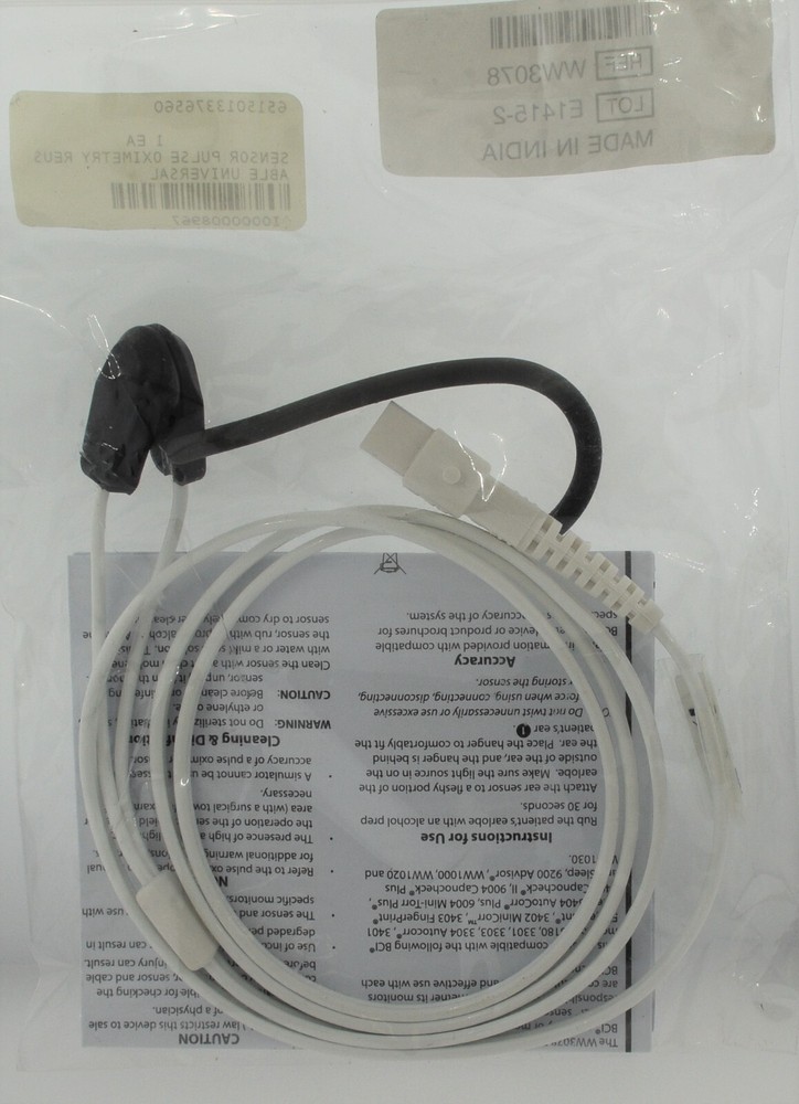 ORIGINAL BCI WW3078 SPO2 REPLACEMENT REUSEABLE PULSE OX EAR SENSOR SHORT