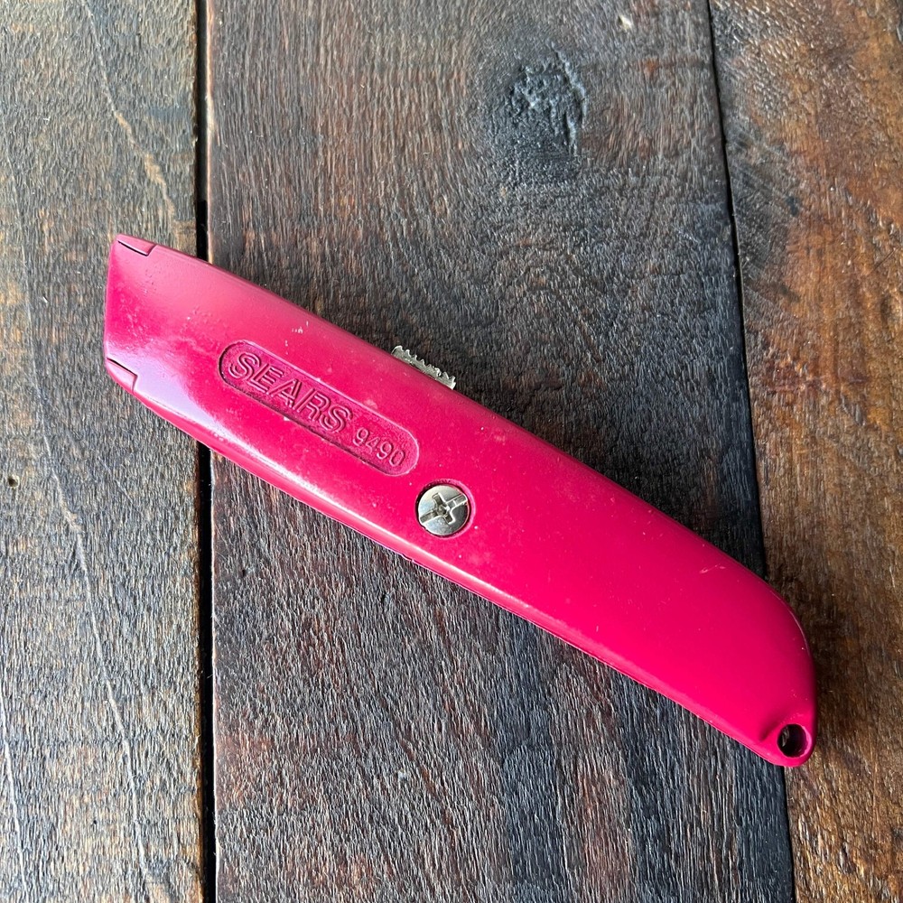 Sears Utility Knife Retractable Blade 9490 Red