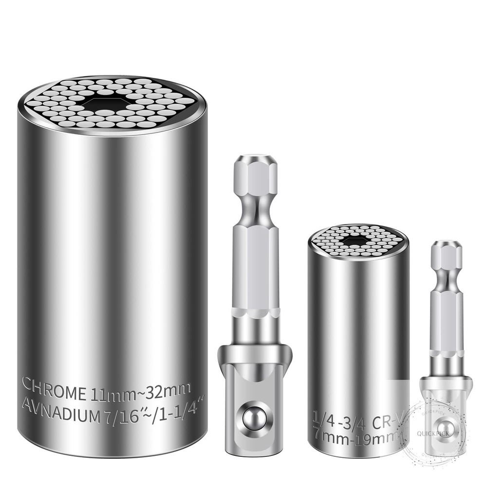 Universal Socket Set (11-32mm 7-19mm) Super Socket for Unscrew Any Bolt Multi-Fu