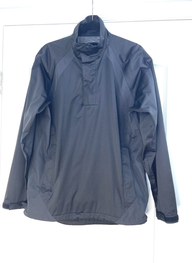 GolfMate Black 1/4 Zip Mock Neck Pullover Windbreaker Golf Jacket Pockets Size L