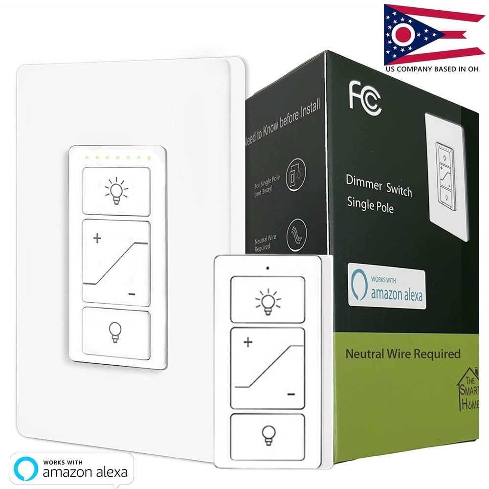 Light Dimmer Wall Switch with Remote Dimmable Voice Control Work with Alexa