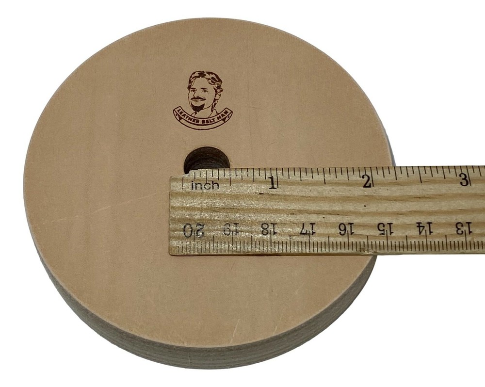 4" Diameter Leather Honing Wheel - Fits 1/2" Arbor - With Buffing Compound
