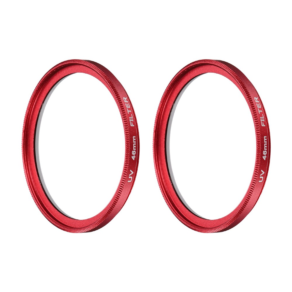2Pcs 46mm Ultra Slim Lens Filter Multi Coating Camera Len Filter, Red