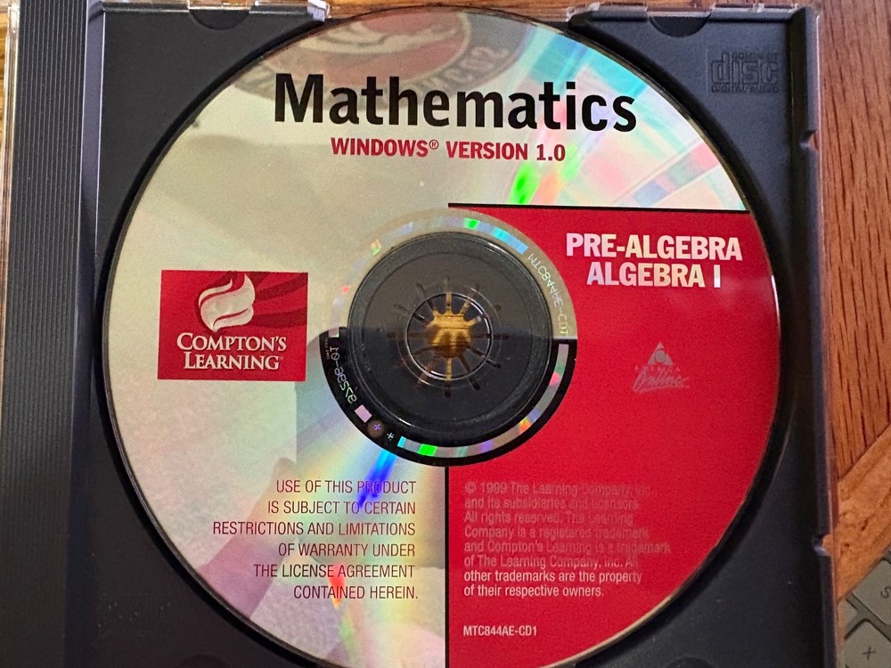 Compton's Learning Mathematics CD Set Windows 3.1/95/98 (1999) Rare