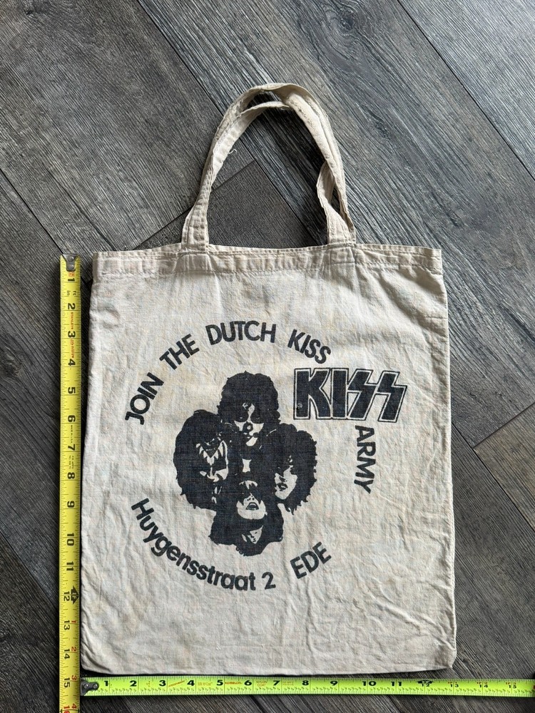 KISS Bag Canvas Tote Dutch Kiss Army Fanclub Vintage Kiss Memorabilia Aucoin Era