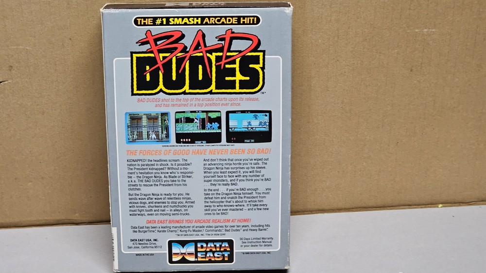 Big Box Software Data East Bad Dudes